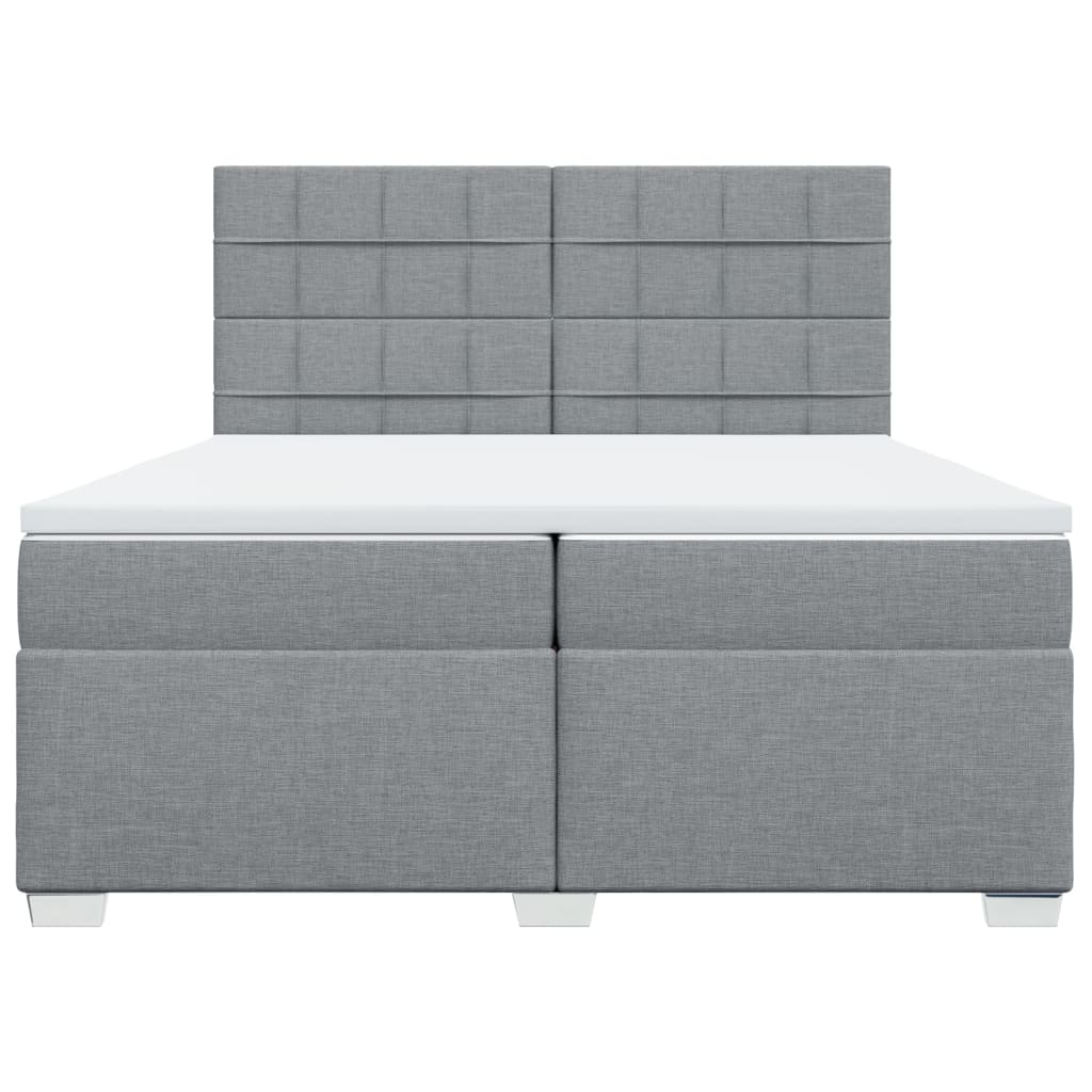 Sommier à lattes de lit avec matelas Gris clair 200x200cm Tissu - XIOS