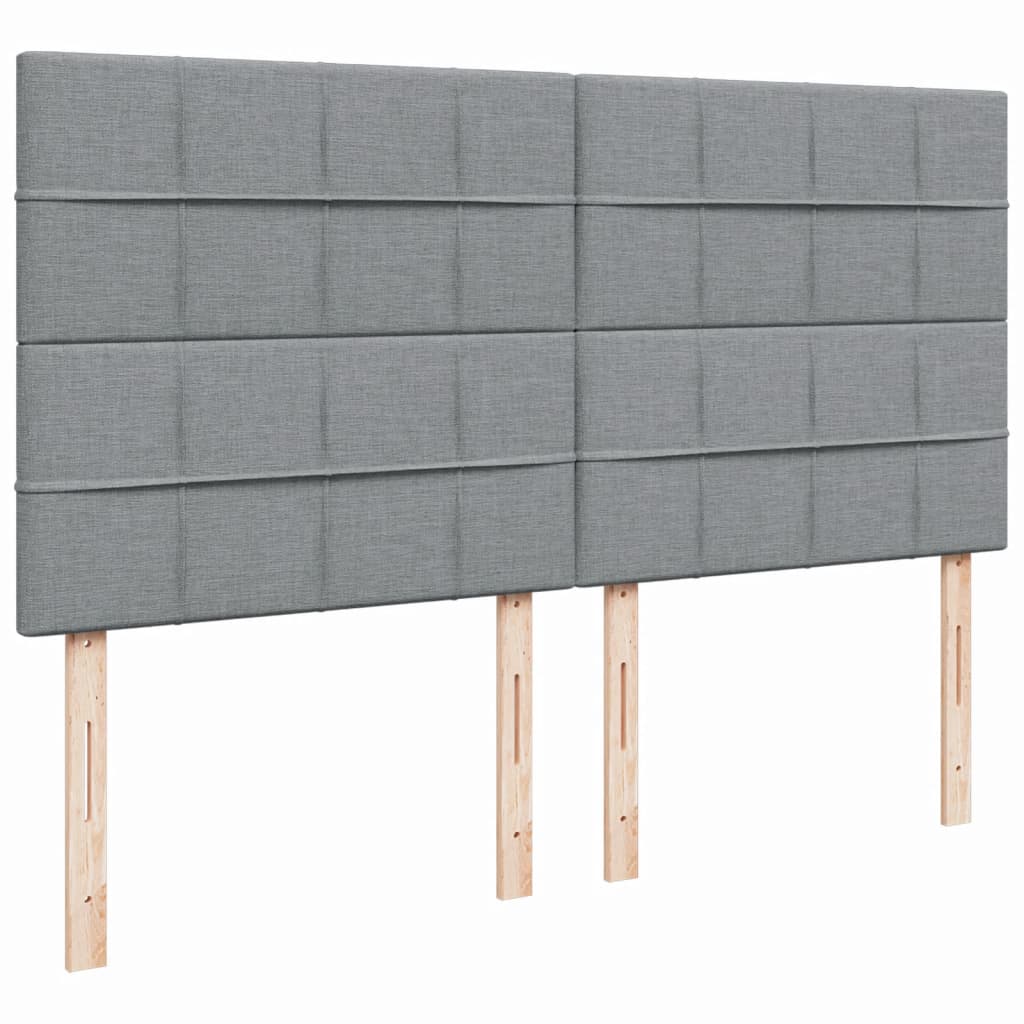 Sommier à lattes de lit avec matelas Gris clair 200x200cm Tissu - XIOS