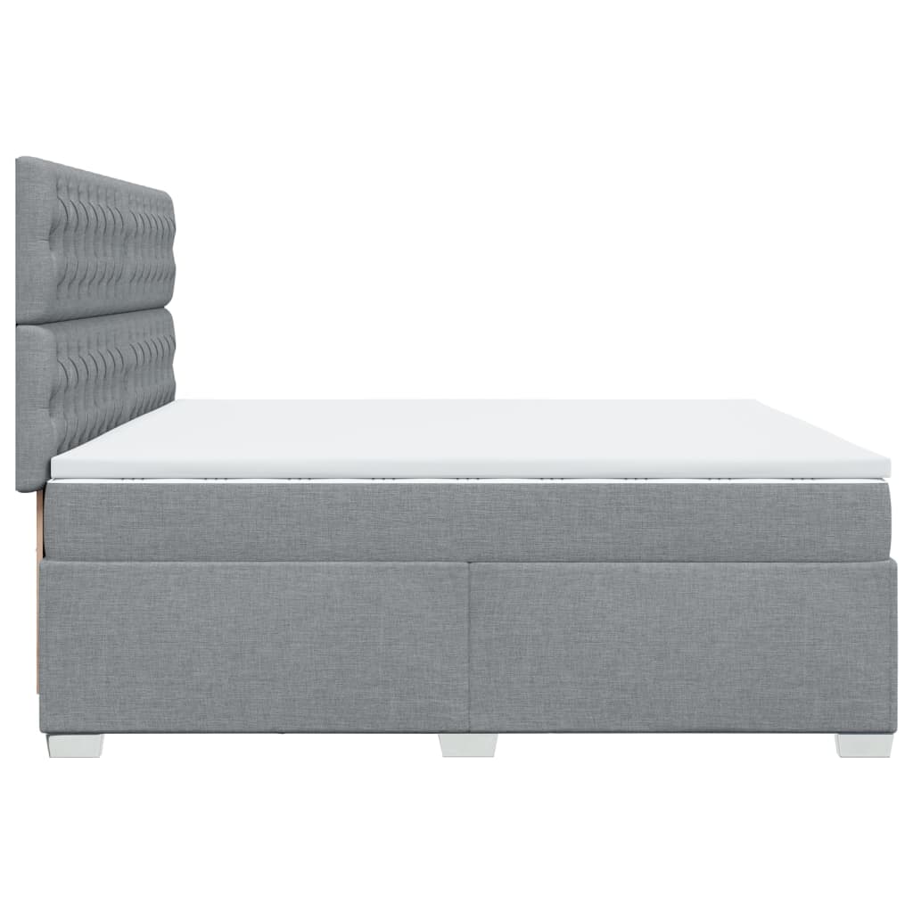 Sommier à lattes de lit avec matelas Gris clair 200x200cm Tissu - XIOS