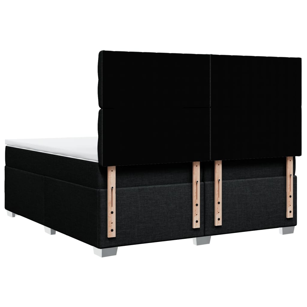 Sommier à lattes de lit avec matelas Noir 200x200 cm Tissu - XIOS