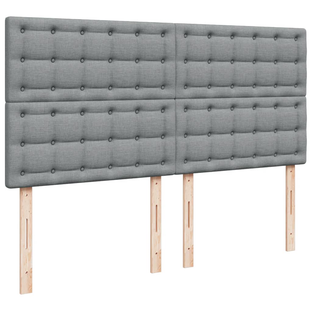 Sommier à lattes de lit avec matelas Gris clair 200x200cm Tissu - XIOS