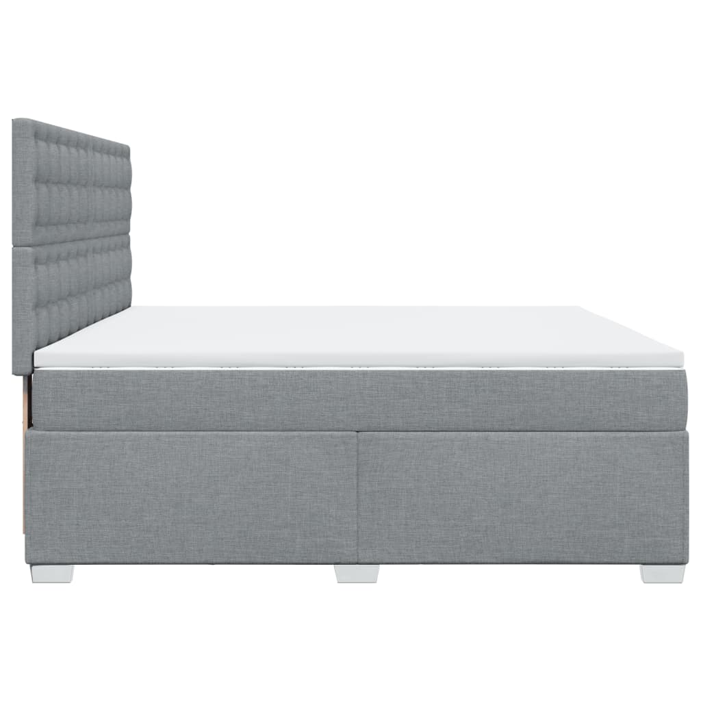 Sommier à lattes de lit avec matelas Gris clair 200x200cm Tissu - XIOS