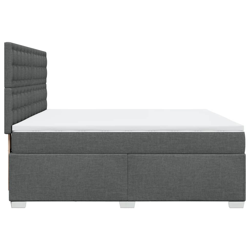 Sommier à lattes de lit avec matelas Gris foncé 200x200cm Tissu - XIOS