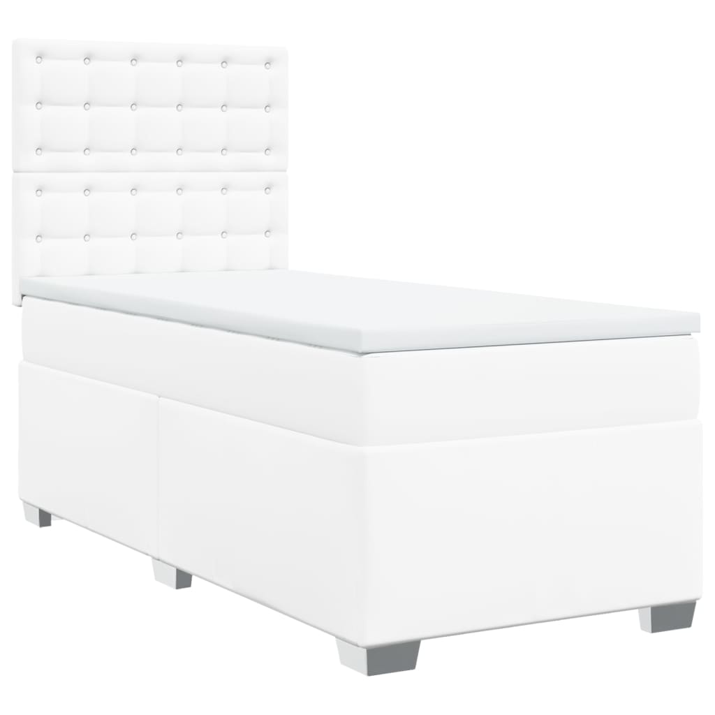 Sommier à lattes de lit avec matelas Blanc 80x200 cm Similicuir - XIOS