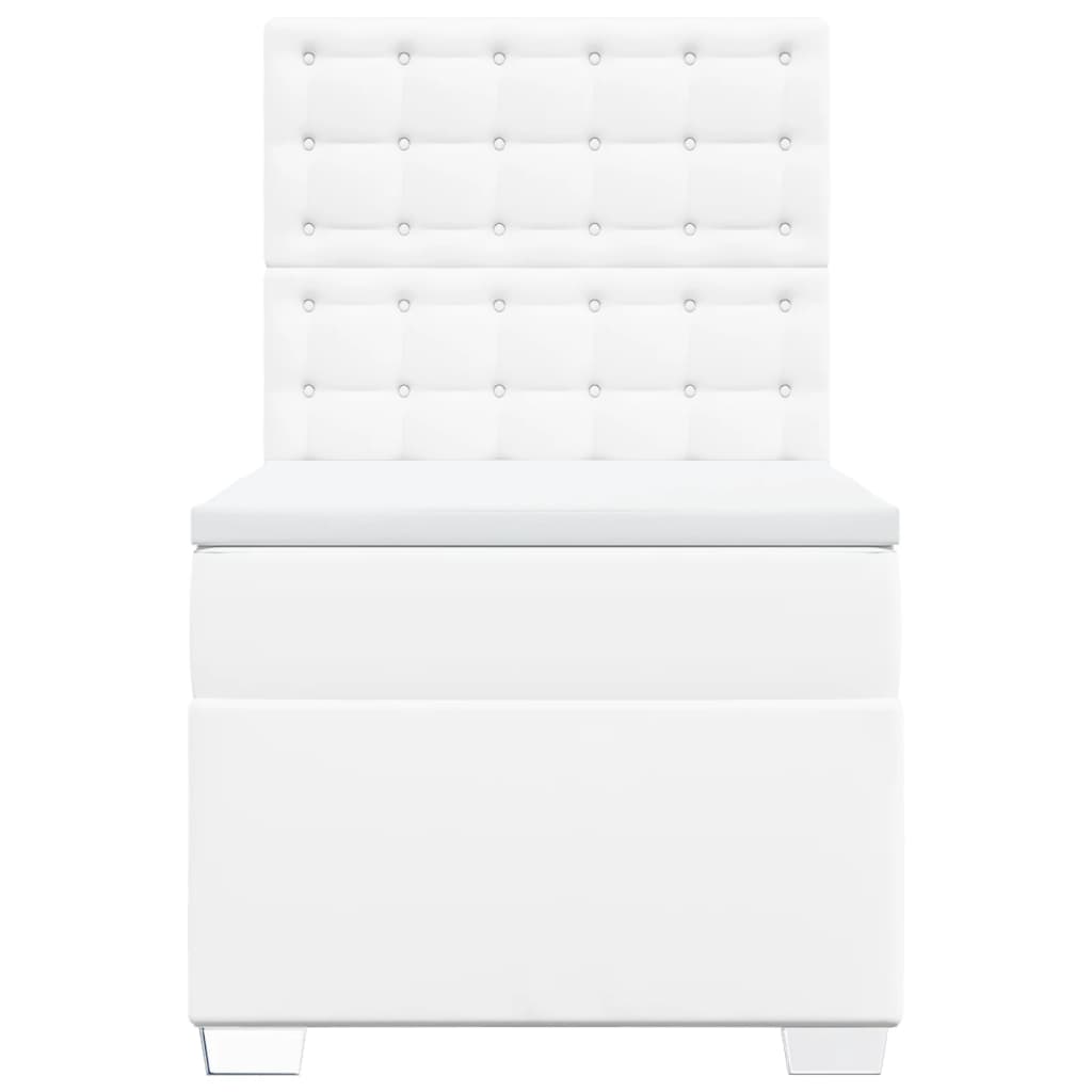 Sommier à lattes de lit avec matelas Blanc 90x190 cm Similicuir - XIOS