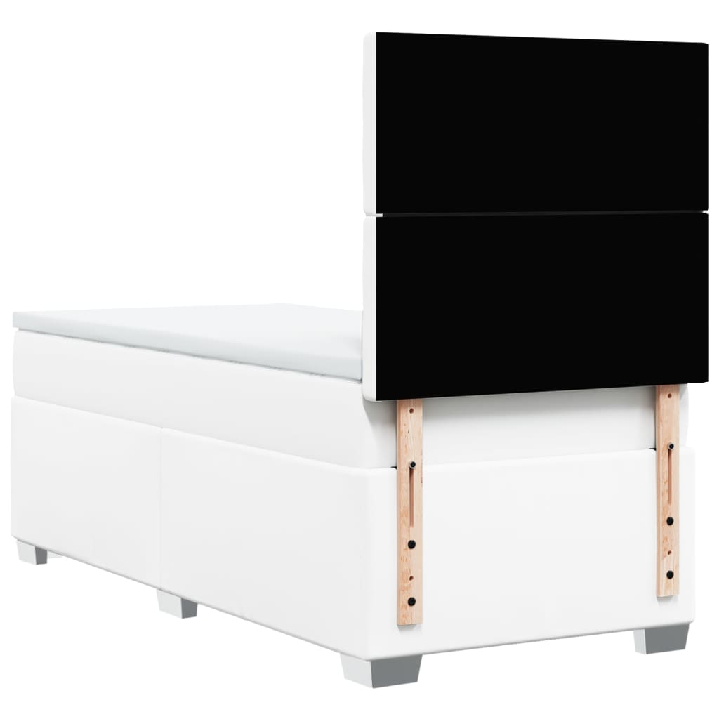 Sommier à lattes de lit avec matelas Blanc 90x190 cm Similicuir - XIOS