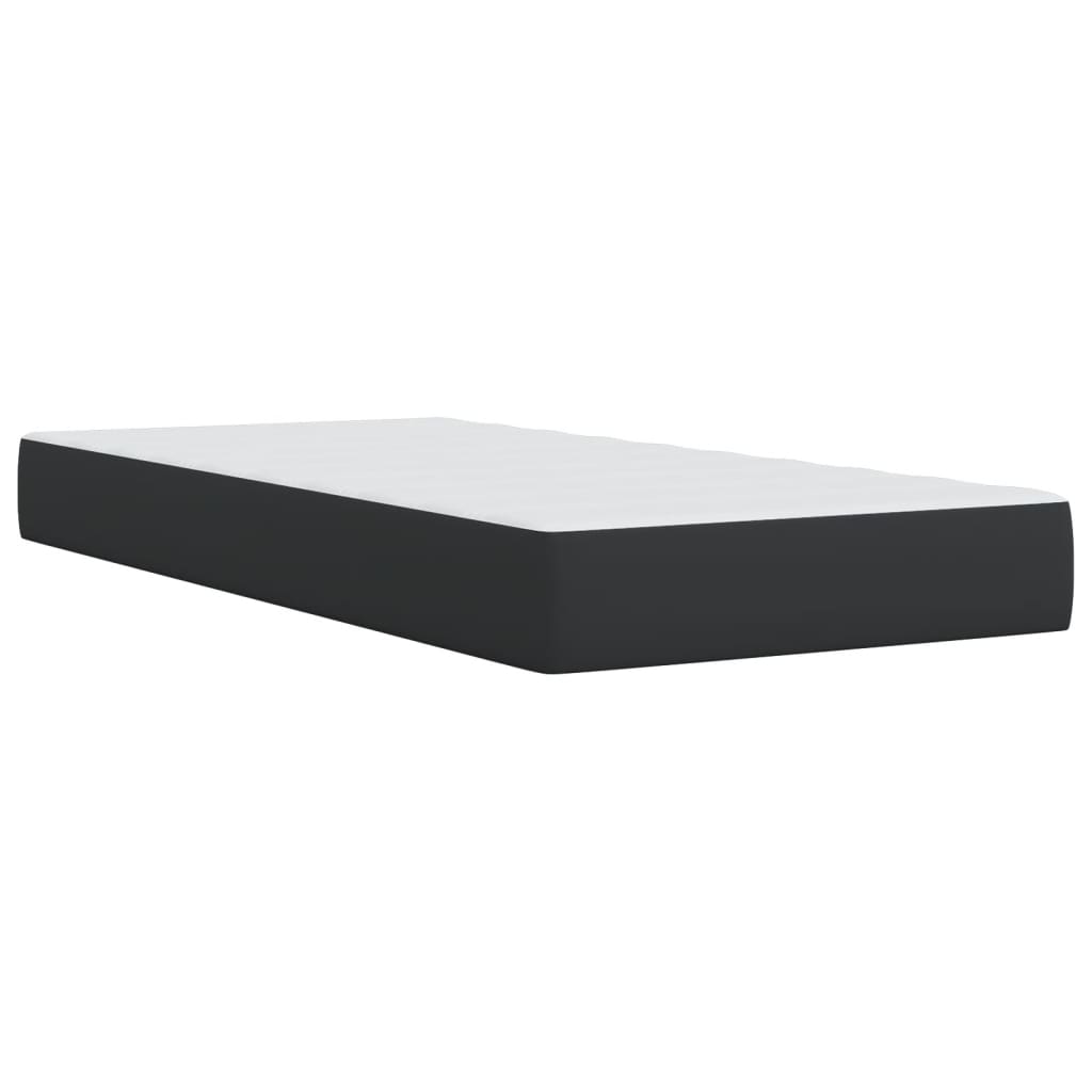Sommier à lattes de lit avec matelas Noir 90x200 cm Similicuir - XIOS