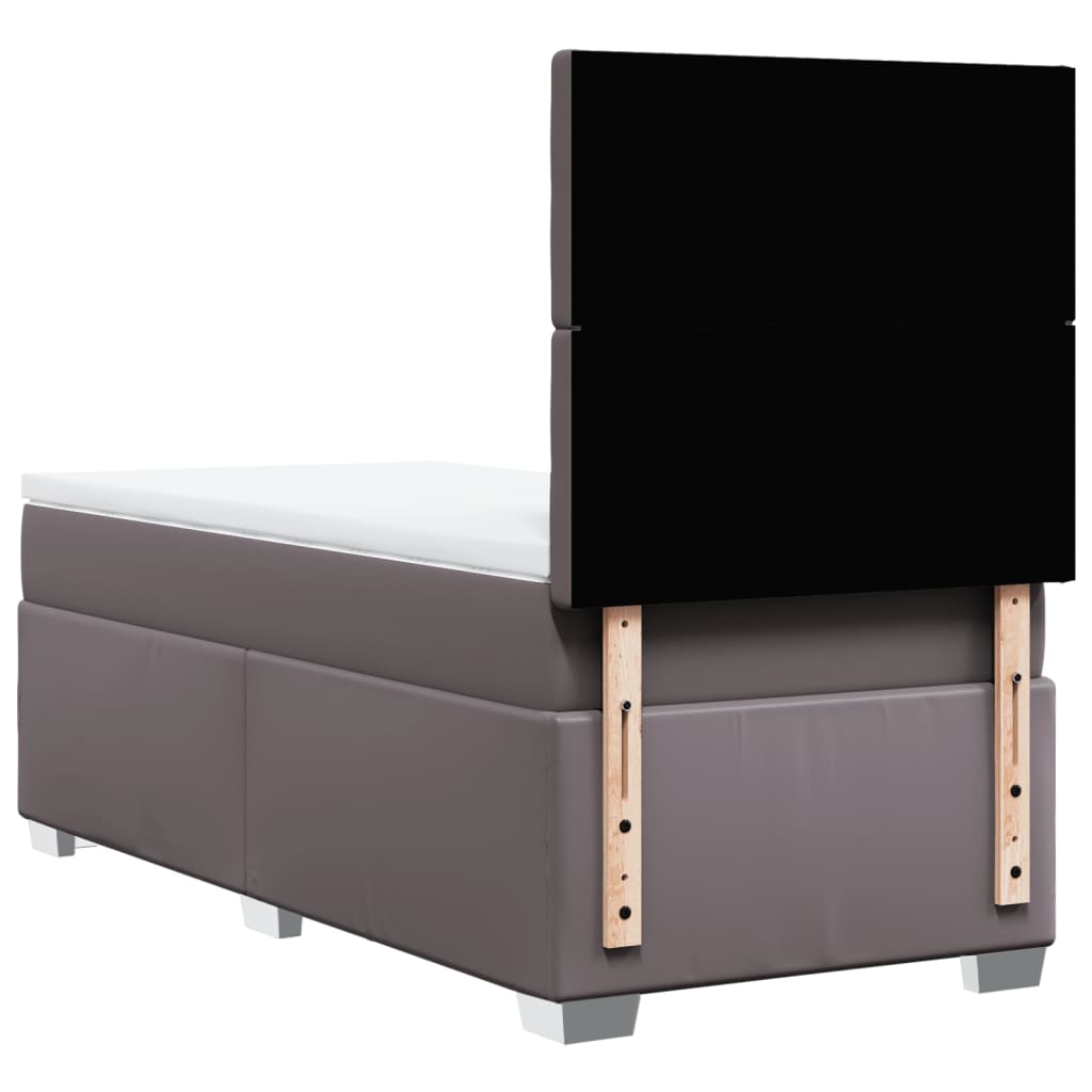 Sommier à lattes de lit avec matelas Gris 90x200 cm Similicuir - XIOS