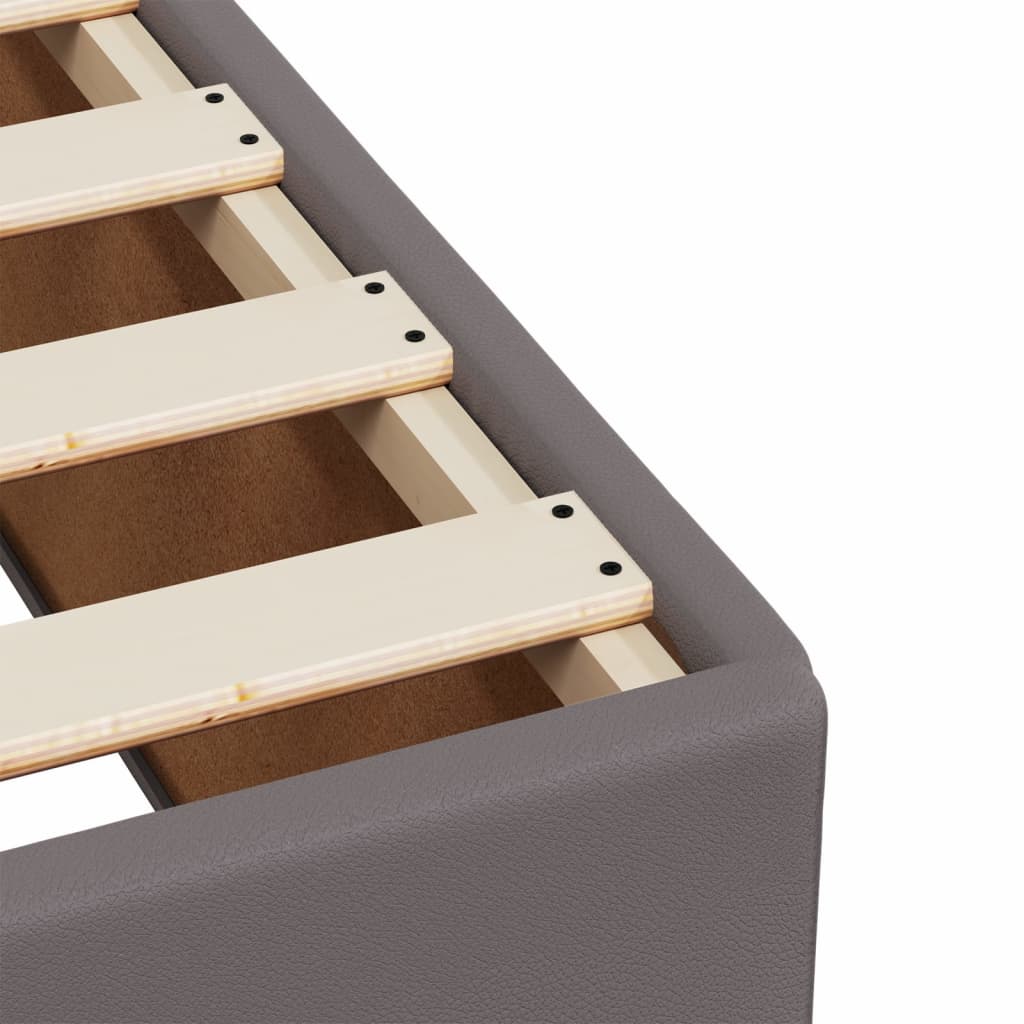 Sommier à lattes de lit avec matelas Gris 90x200 cm Similicuir - XIOS