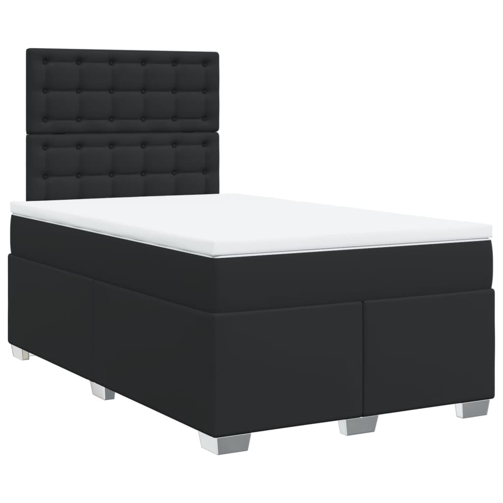 Sommier à lattes de lit avec matelas noir 120x190 cm similicuir - XIOS
