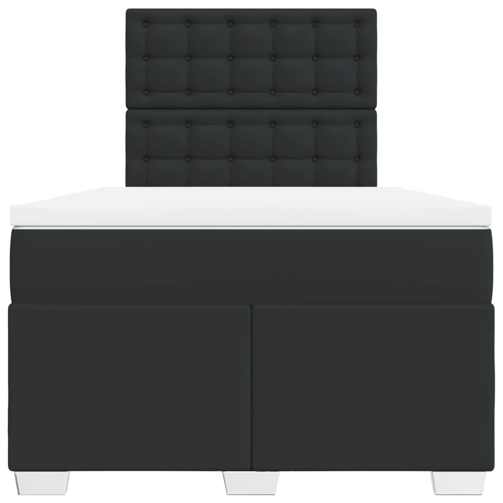 Sommier à lattes de lit avec matelas noir 120x190 cm similicuir - XIOS