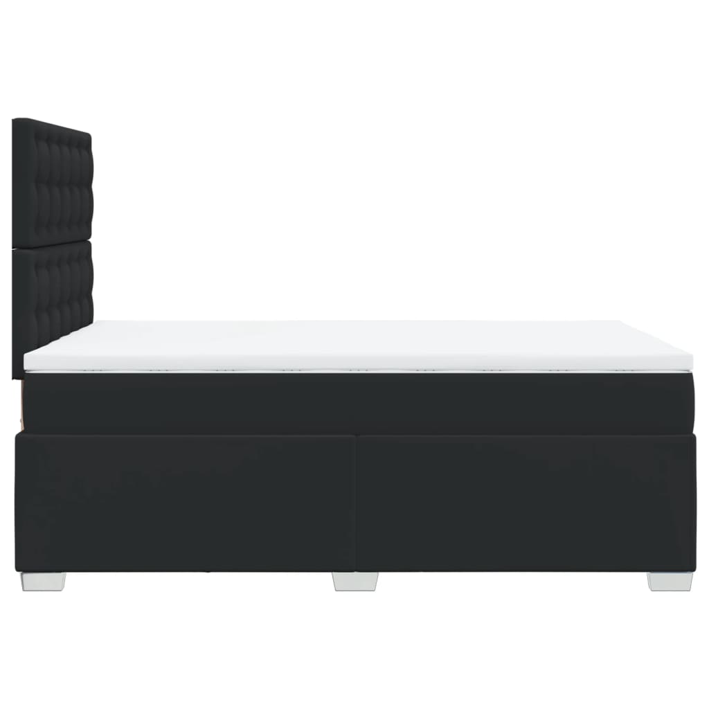 Sommier à lattes de lit avec matelas noir 120x190 cm similicuir - XIOS