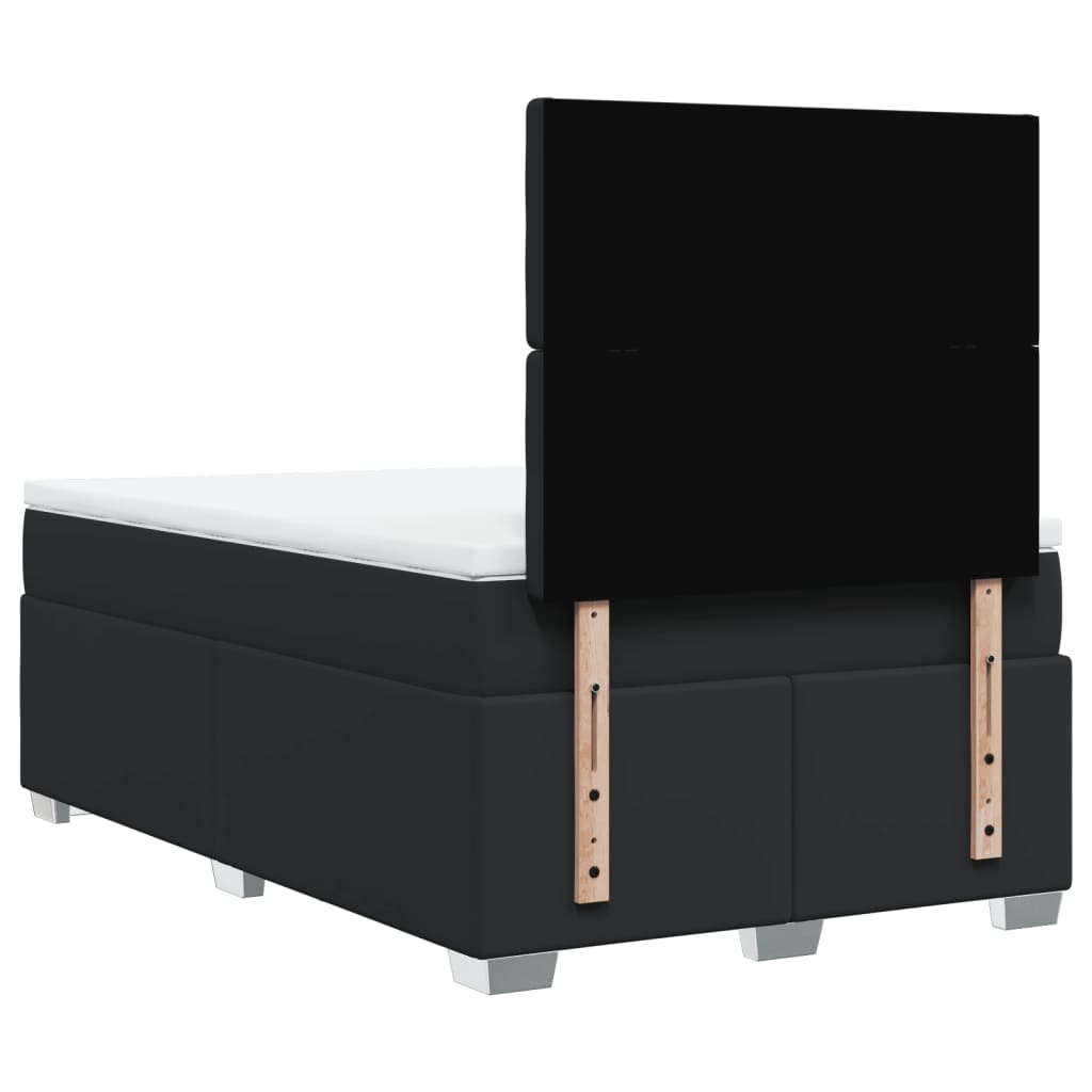 Sommier à lattes de lit avec matelas noir 120x190 cm similicuir - XIOS