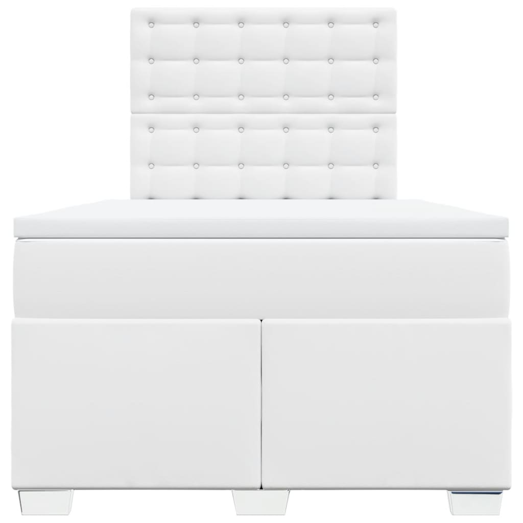 Sommier à lattes de lit avec matelas blanc 120x190cm similicuir - XIOS