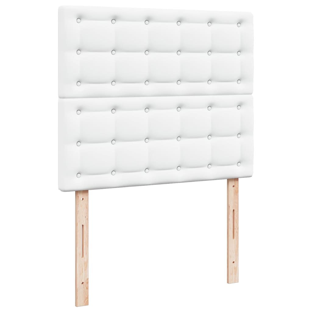 Sommier à lattes de lit avec matelas blanc 120x190cm similicuir - XIOS