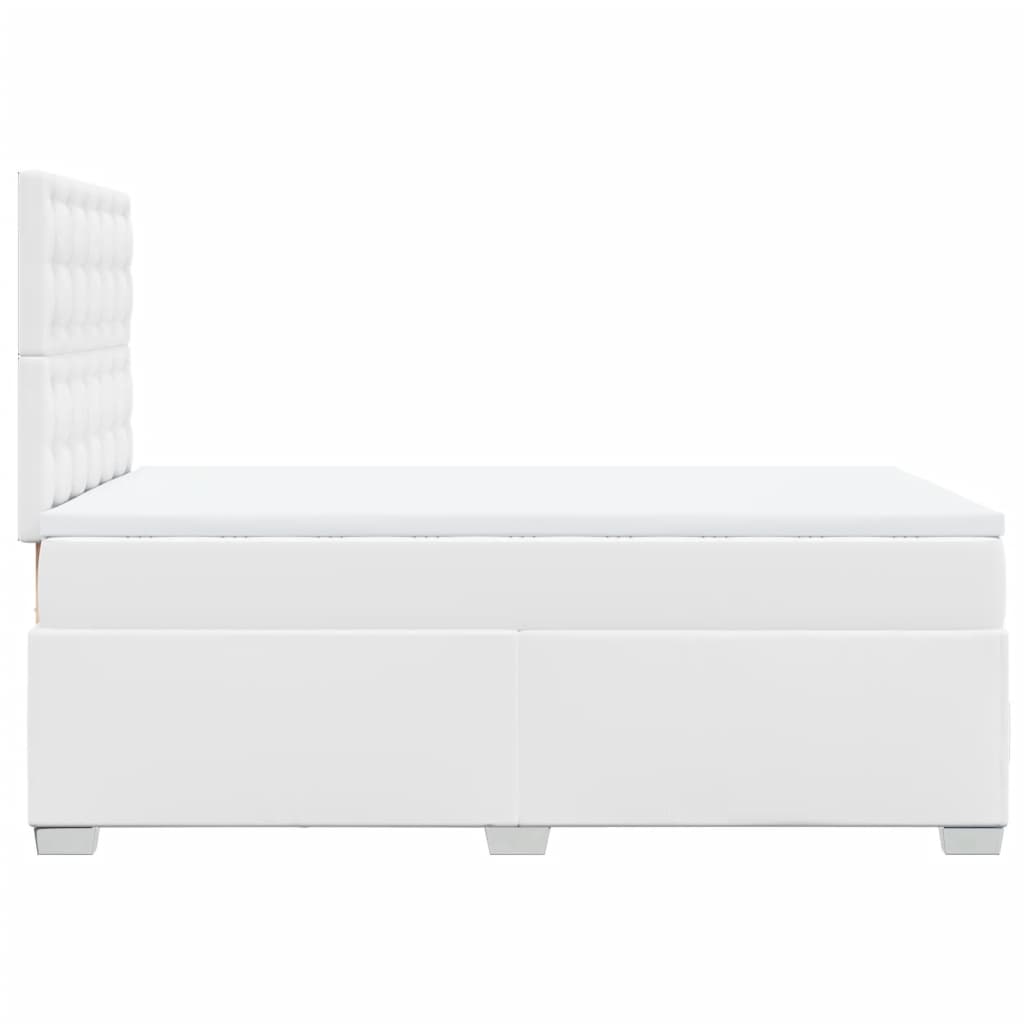 Sommier à lattes de lit avec matelas blanc 120x190cm similicuir - XIOS