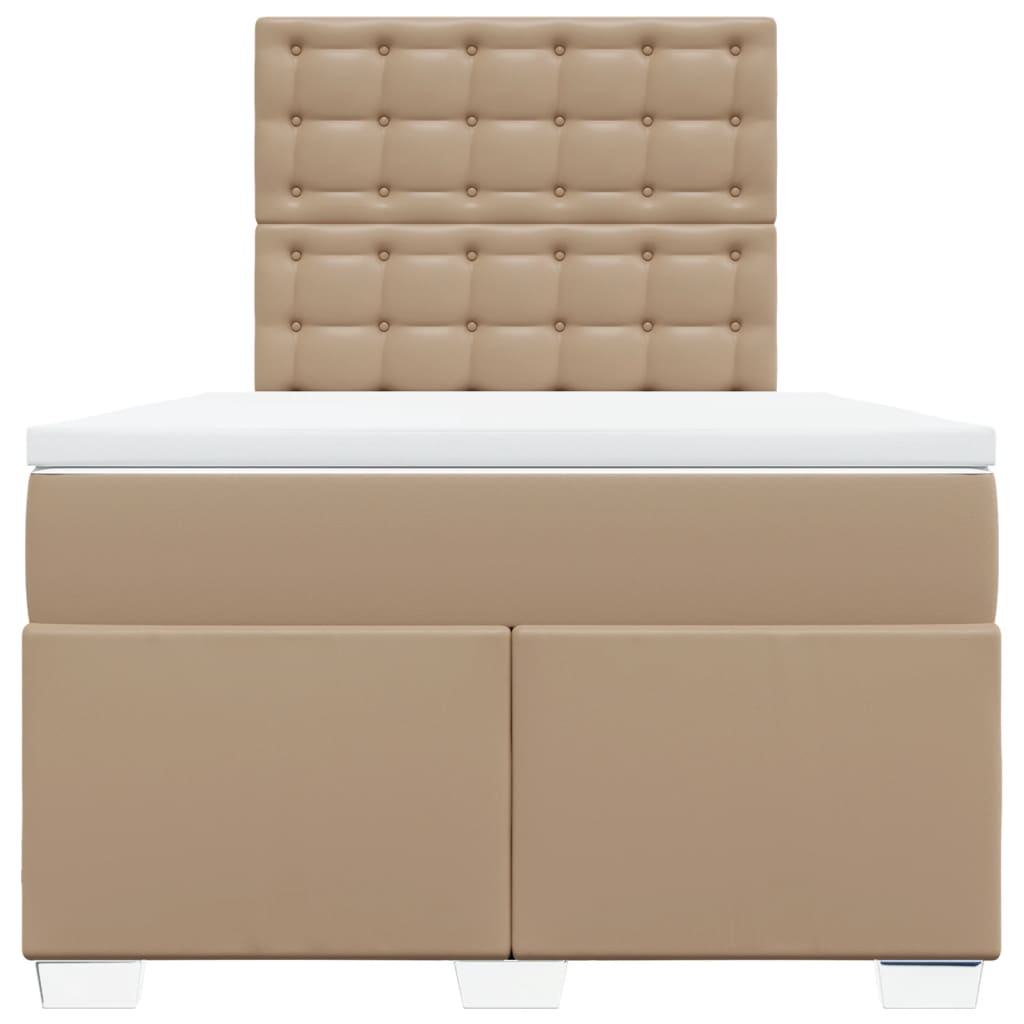 Lit à sommier tapissier avec matelas cappuccino 120x190cm similicuir - XIOS