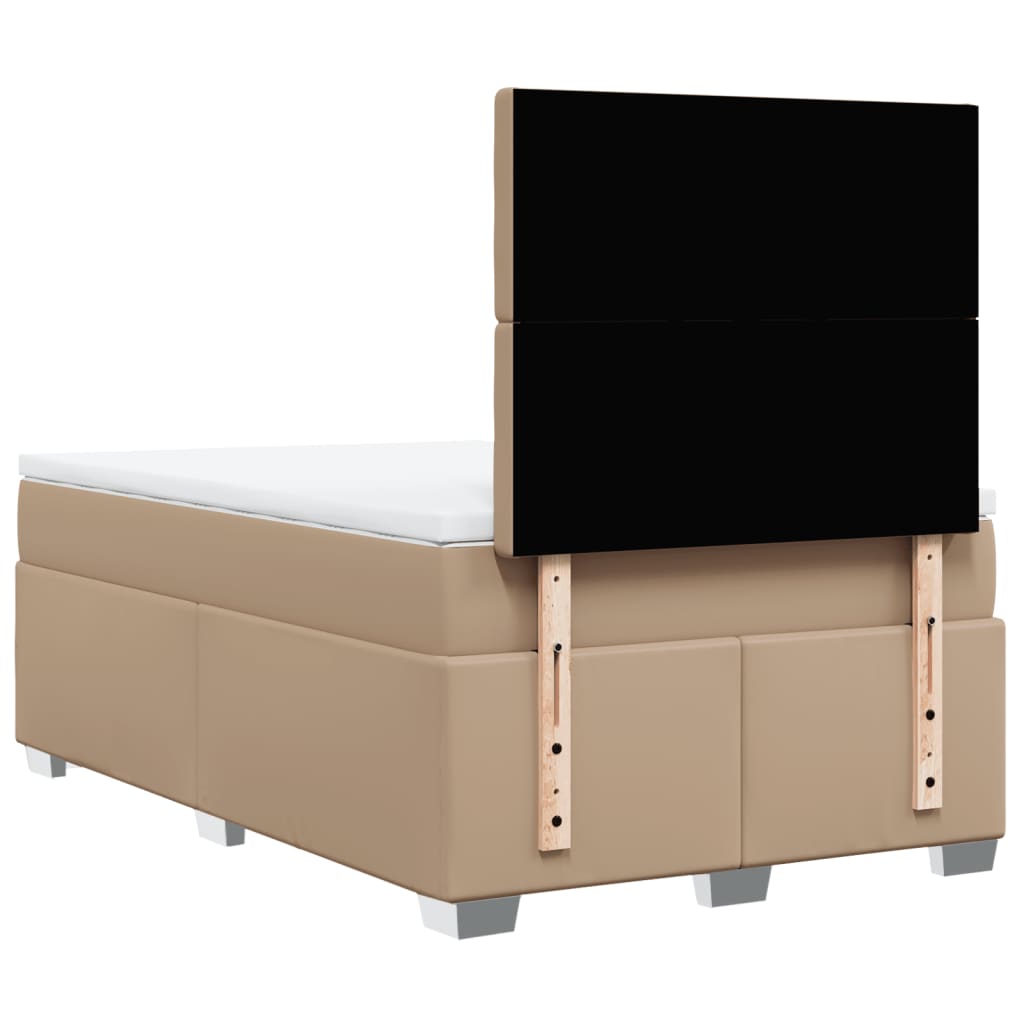 Lit à sommier tapissier avec matelas cappuccino 120x190cm similicuir - XIOS