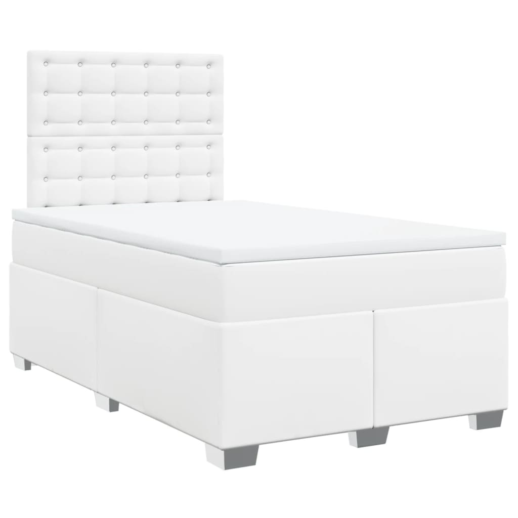 Sommier à lattes de lit avec matelas Blanc 120x200cm Similicuir - XIOS