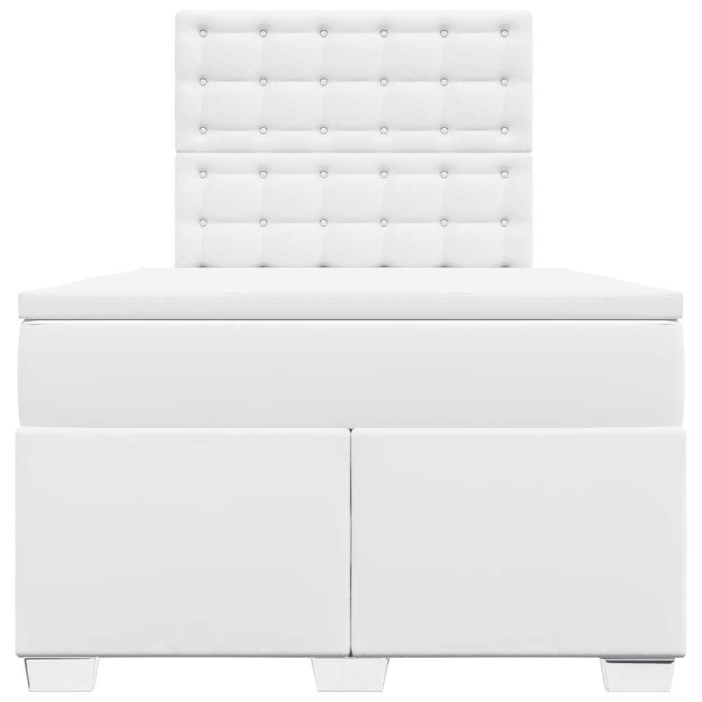 Sommier à lattes de lit avec matelas Blanc 120x200cm Similicuir - XIOS