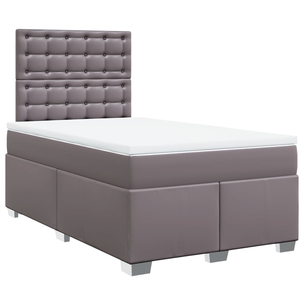 Sommier à lattes de lit avec matelas Gris 120x200 cm Similicuir - XIOS