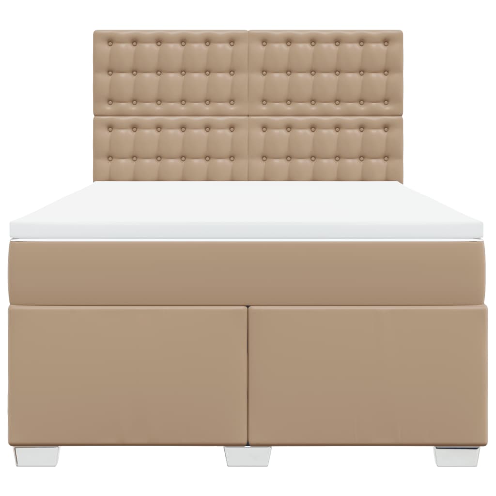 Sommier à lattes de lit avec matelas Cappuccino 140x190 cm