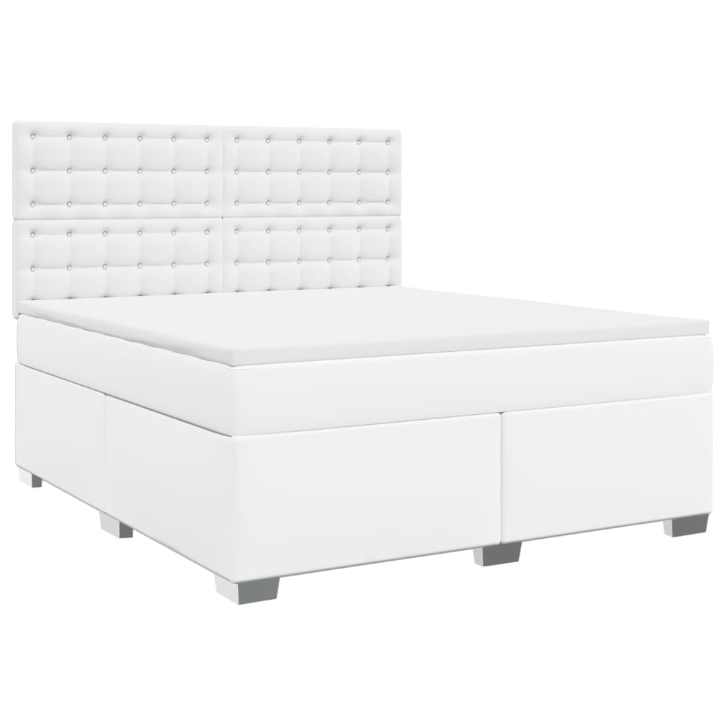 Sommier à lattes de lit avec matelas Blanc 180x200cm Similicuir - XIOS