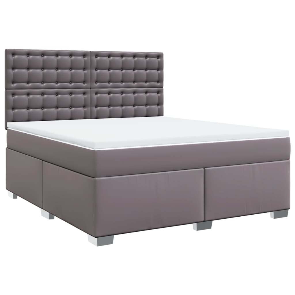 Sommier à lattes de lit avec matelas Gris 180x200 cm Similicuir - XIOS