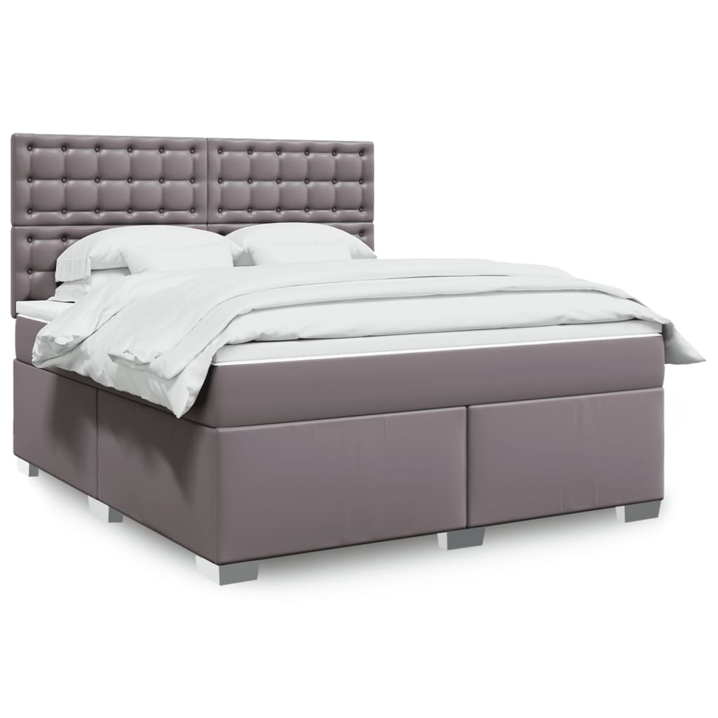 Sommier à lattes de lit avec matelas Gris 180x200 cm Similicuir - XIOS