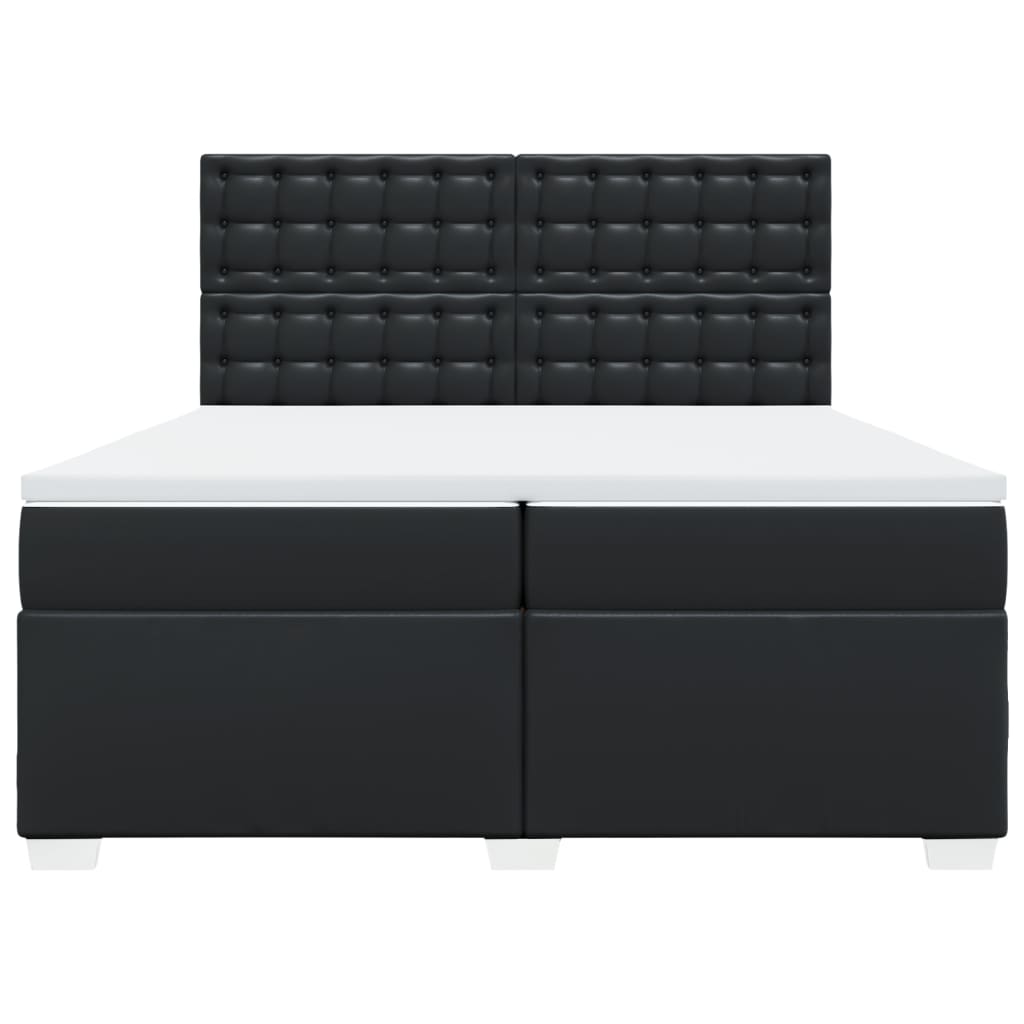 Sommier à lattes de lit avec matelas Noir 200x200 cm Similicuir - XIOS