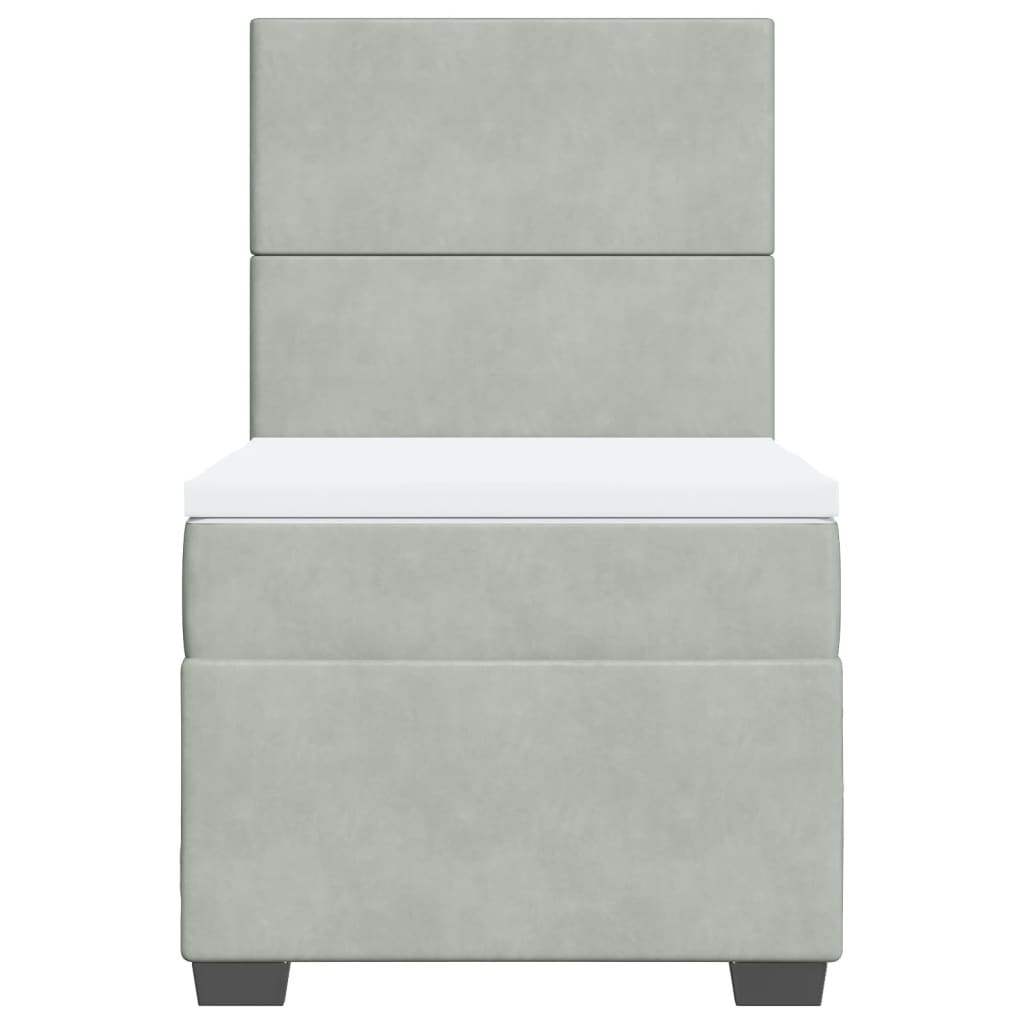 Sommier à lattes de lit et matelas Gris clair 80x200 cm Velours - XIOS