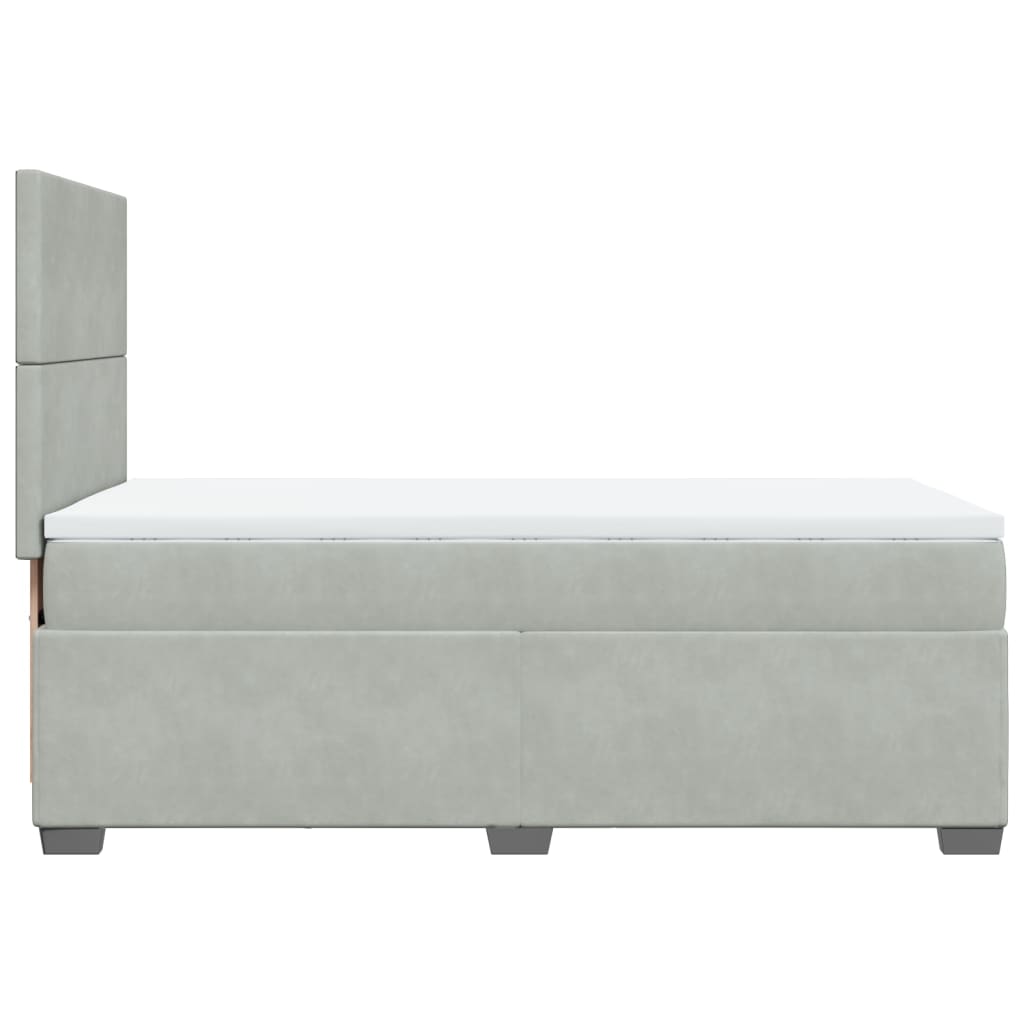 Sommier à lattes de lit et matelas Gris clair 80x200 cm Velours - XIOS