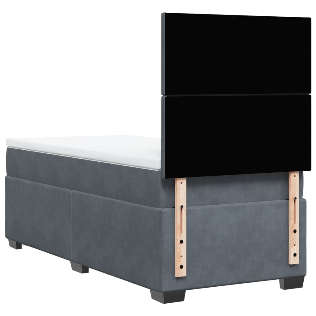 Sommier à lattes de lit et matelas Gris foncé 80x200 cm Velours - XIOS