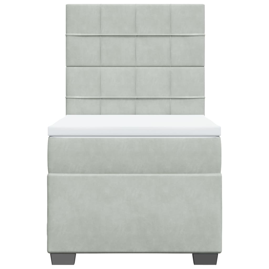 Sommier à lattes de lit et matelas Gris clair 80x200 cm Velours - XIOS
