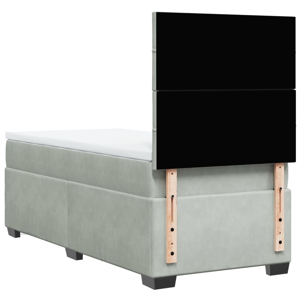 Sommier à lattes de lit et matelas Gris clair 80x200 cm Velours - XIOS