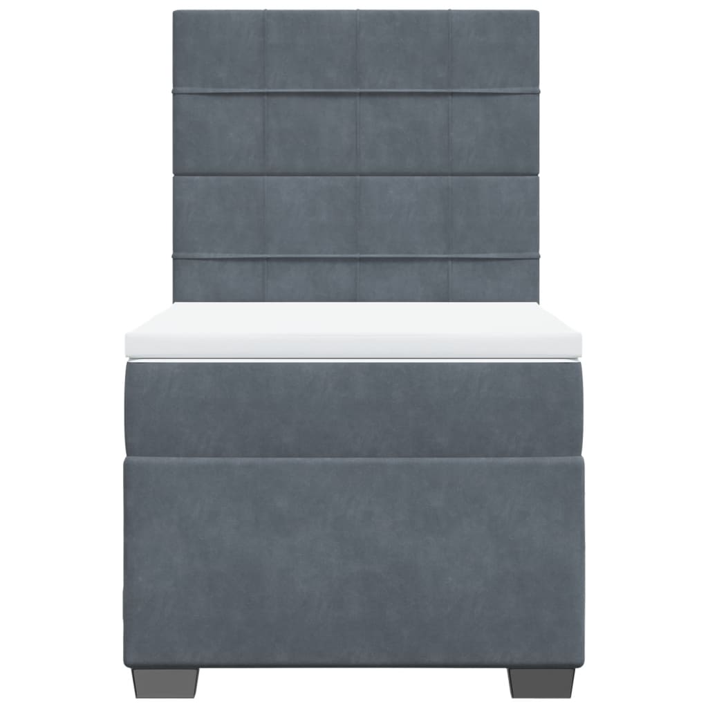Sommier à lattes de lit et matelas Gris foncé 80x200 cm Velours - XIOS
