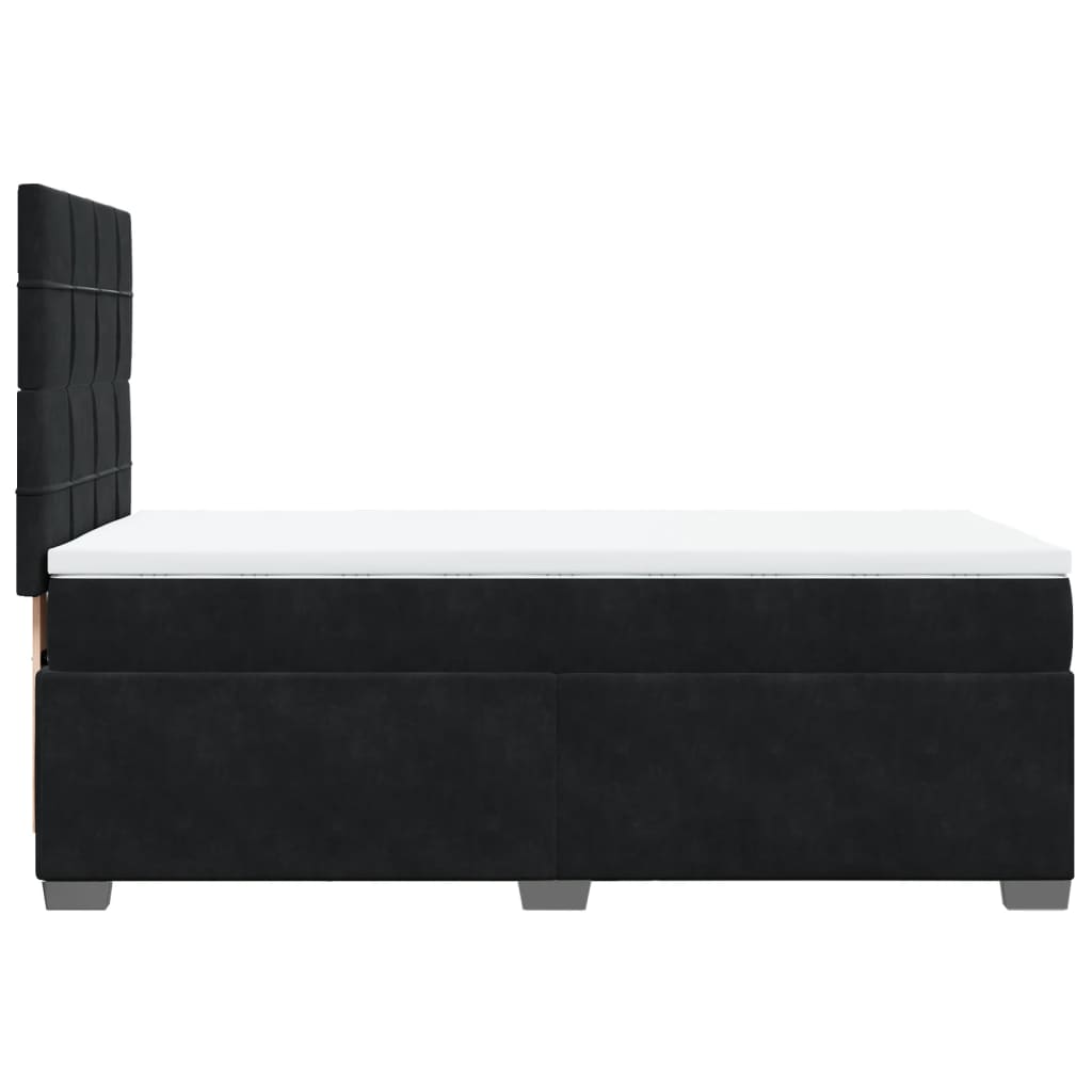 Sommier à lattes de lit et matelas Noir 80x200 cm Velours - XIOS