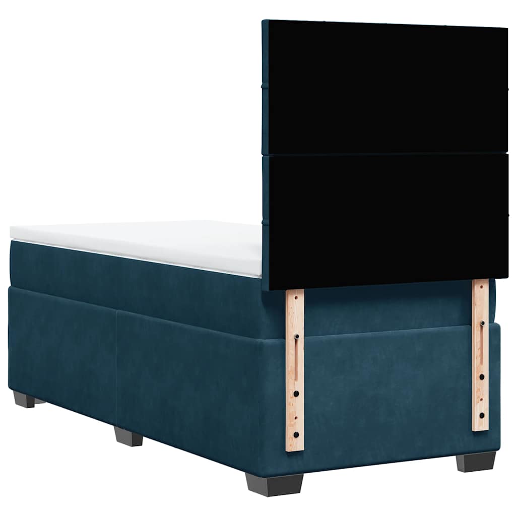 Sommier à lattes de lit avec matelas bleu 80x200 cm velours - XIOS