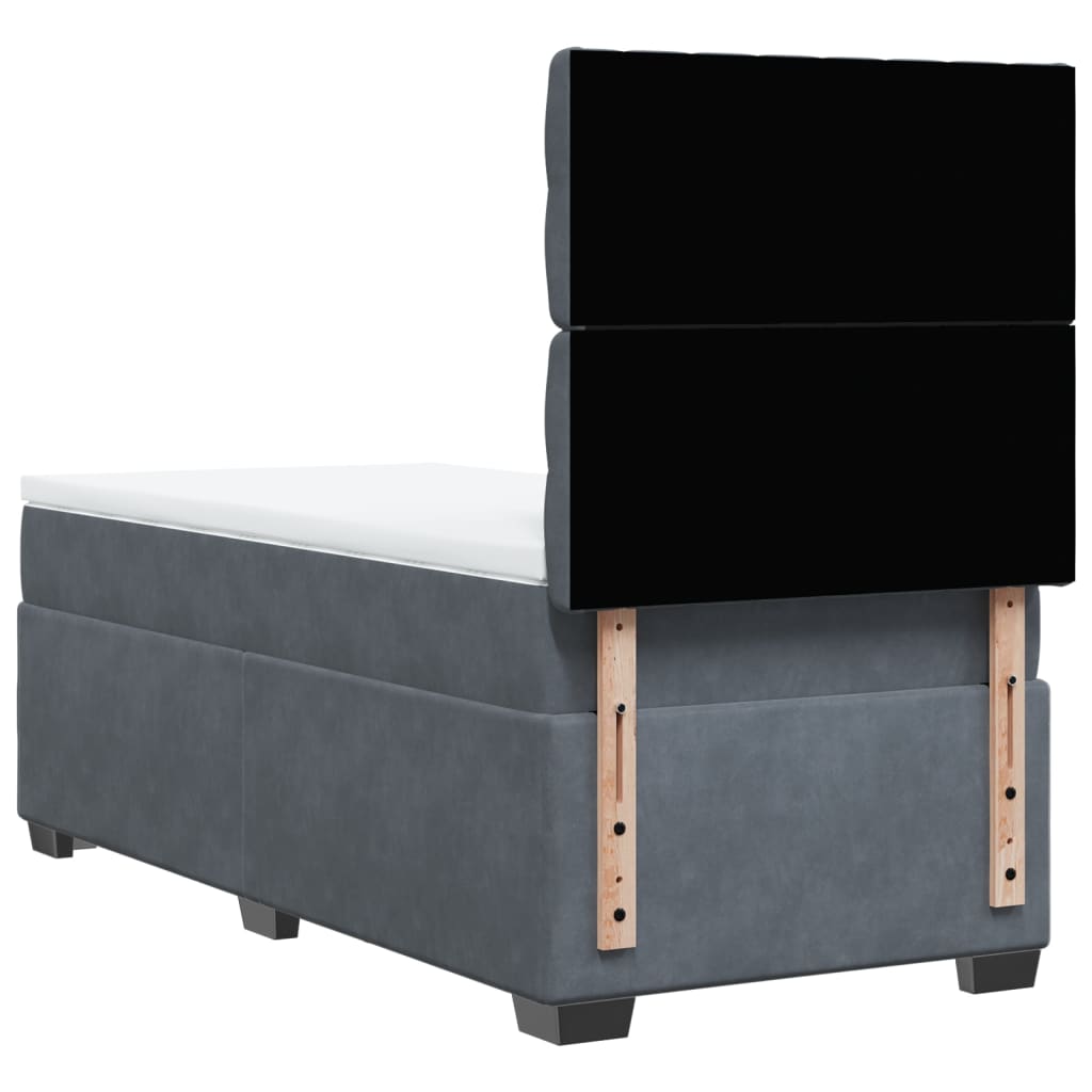 Sommier à lattes de lit et matelas Gris foncé 80x200 cm Velours - XIOS