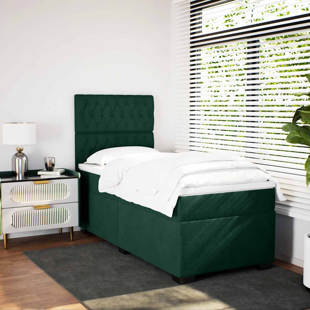 Sommier à lattes de lit et matelas Vert foncé 80x200 cm Velours - XIOS