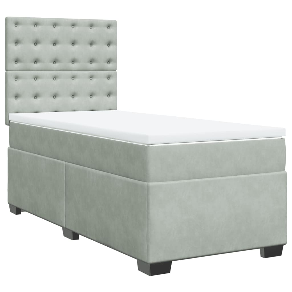 Sommier à lattes de lit et matelas Gris clair 80x200 cm Velours - XIOS