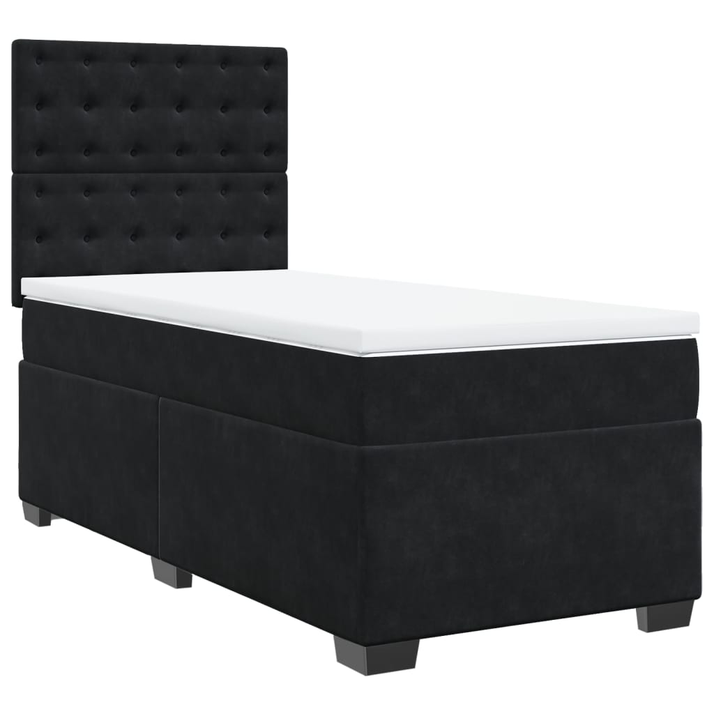 Sommier à lattes de lit et matelas Noir 80x200 cm Velours - XIOS