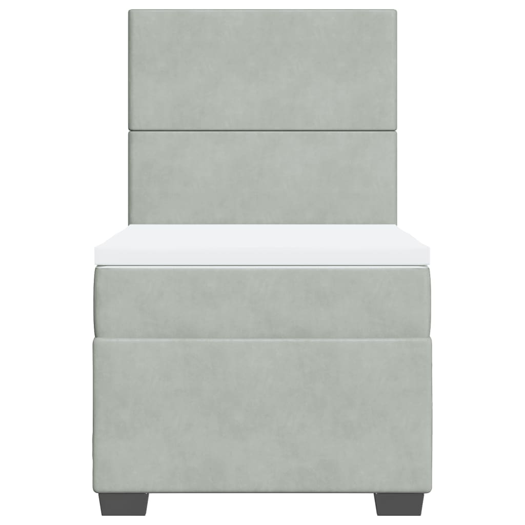 Sommier à lattes de lit et matelas Gris clair 90x190 cm Velours - XIOS