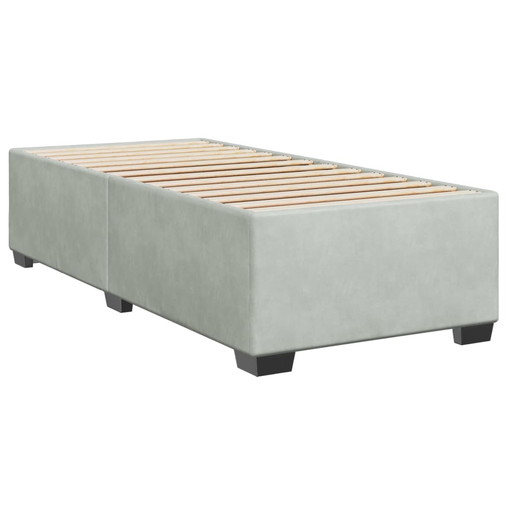 Sommier à lattes de lit et matelas Gris clair 90x190 cm Velours - XIOS