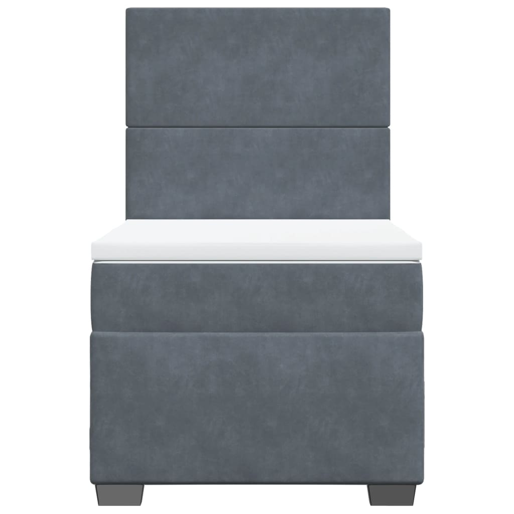 Sommier à lattes de lit et matelas Gris foncé 90x190 cm Velours - XIOS