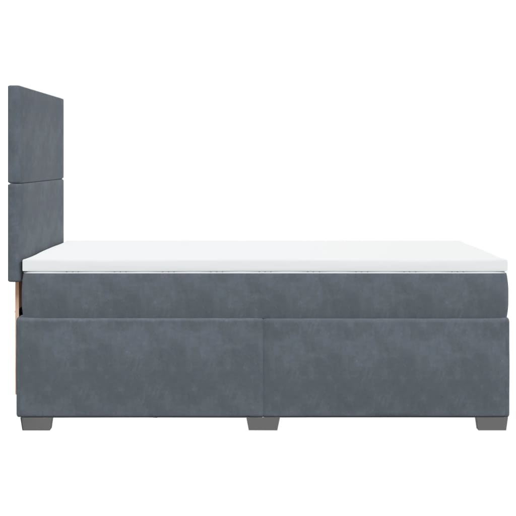 Sommier à lattes de lit et matelas Gris foncé 90x190 cm Velours - XIOS