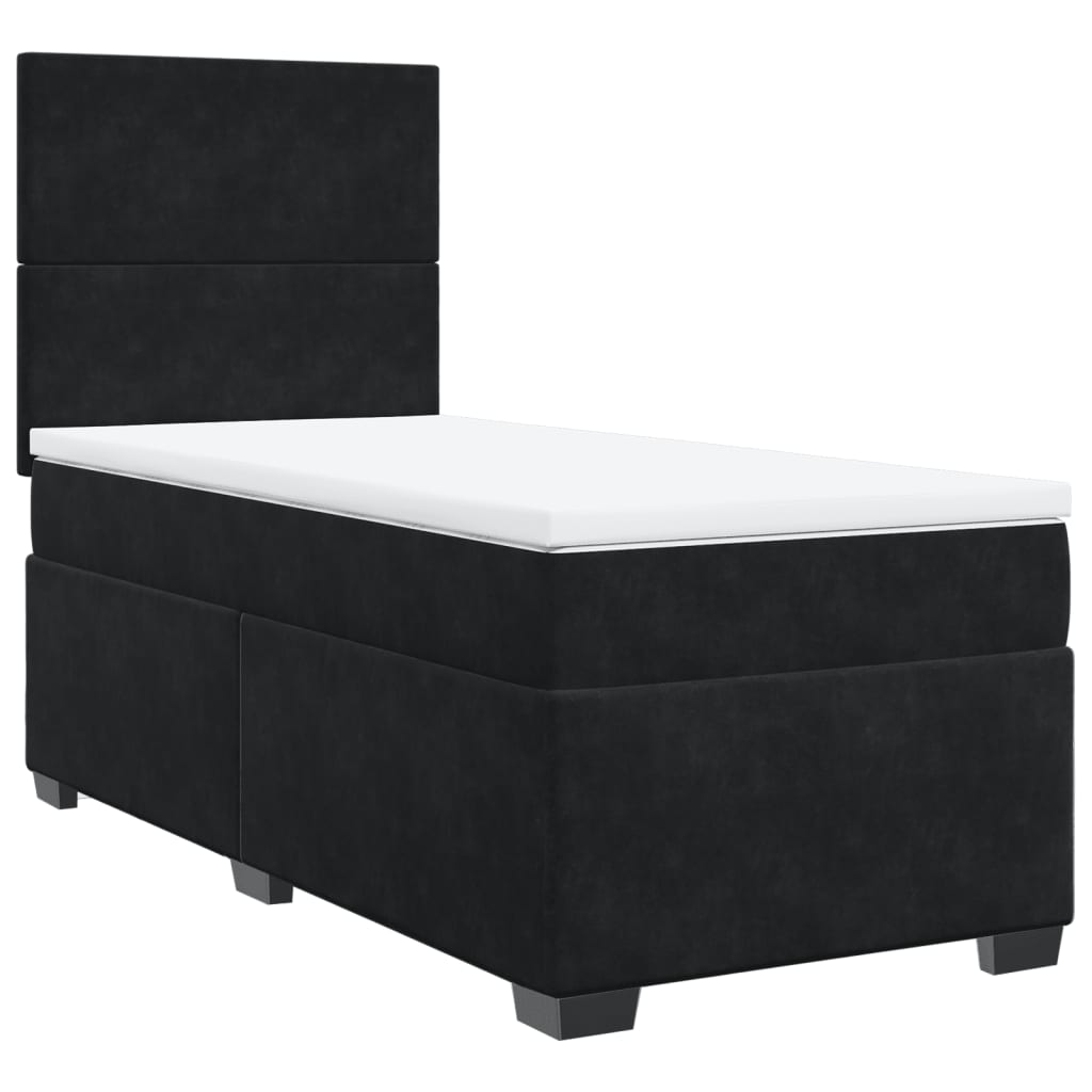 Sommier à lattes de lit avec matelas Noir 90x190 cm Velours - XIOS
