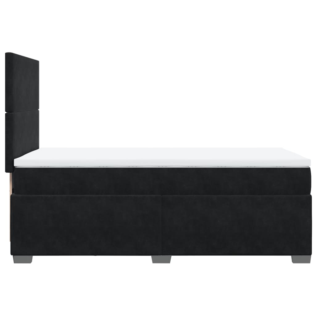 Sommier à lattes de lit avec matelas Noir 90x190 cm Velours - XIOS
