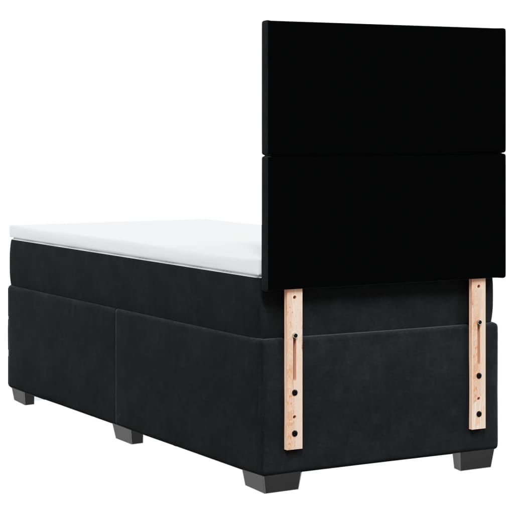 Sommier à lattes de lit avec matelas Noir 90x190 cm Velours - XIOS