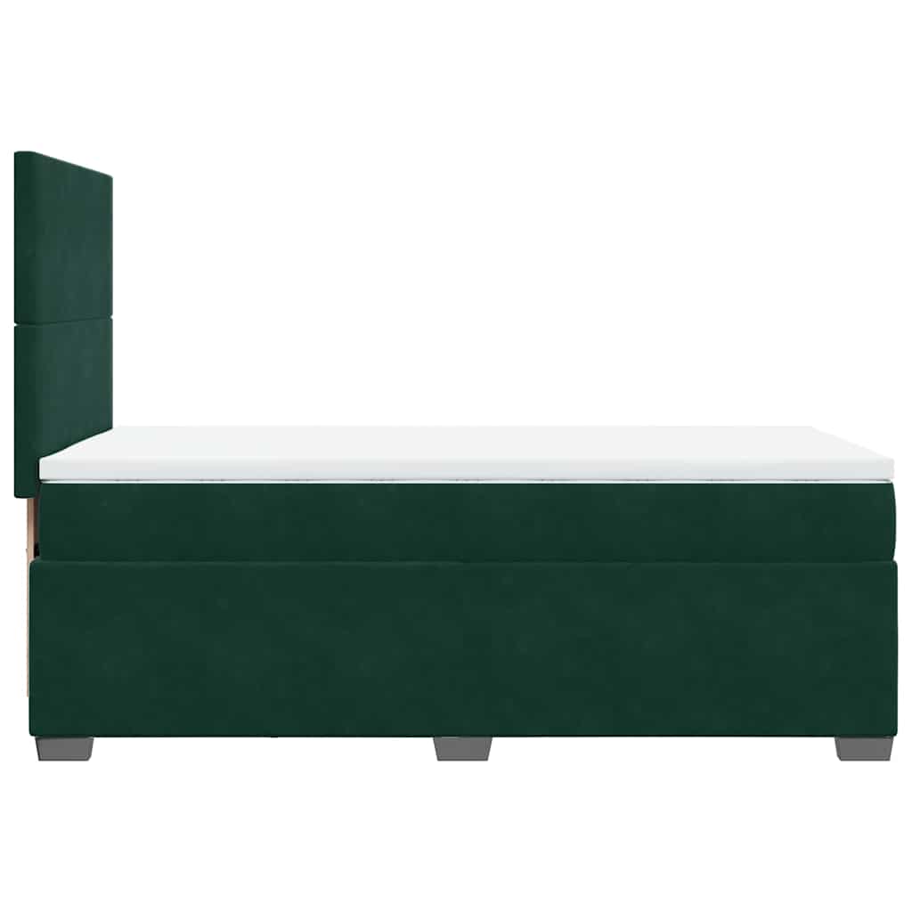 Sommier à lattes de lit avec matelas Vert foncé 90x190 cm